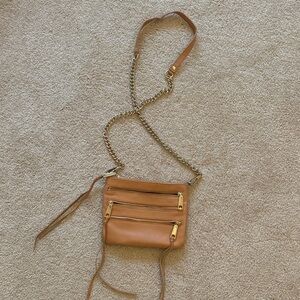 Rebecca Minkoff Tan Crossbody Bag with Gold Chain
